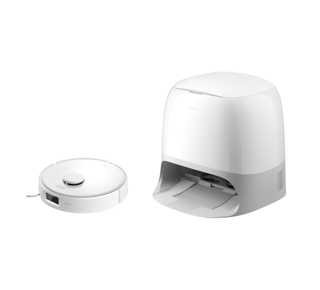 Robot de aspirare Roborock Qrevo Curv 5A1 QRCS02-00, 18500 PA, tehnologie HyperForce, mop FlexiArm 200rpm, AdaptiLift, sistem Dual Anti-Tangle, dock multifunctional 3.0, autocuratare cu apa fierbinte, uscare cu aer cald, alb