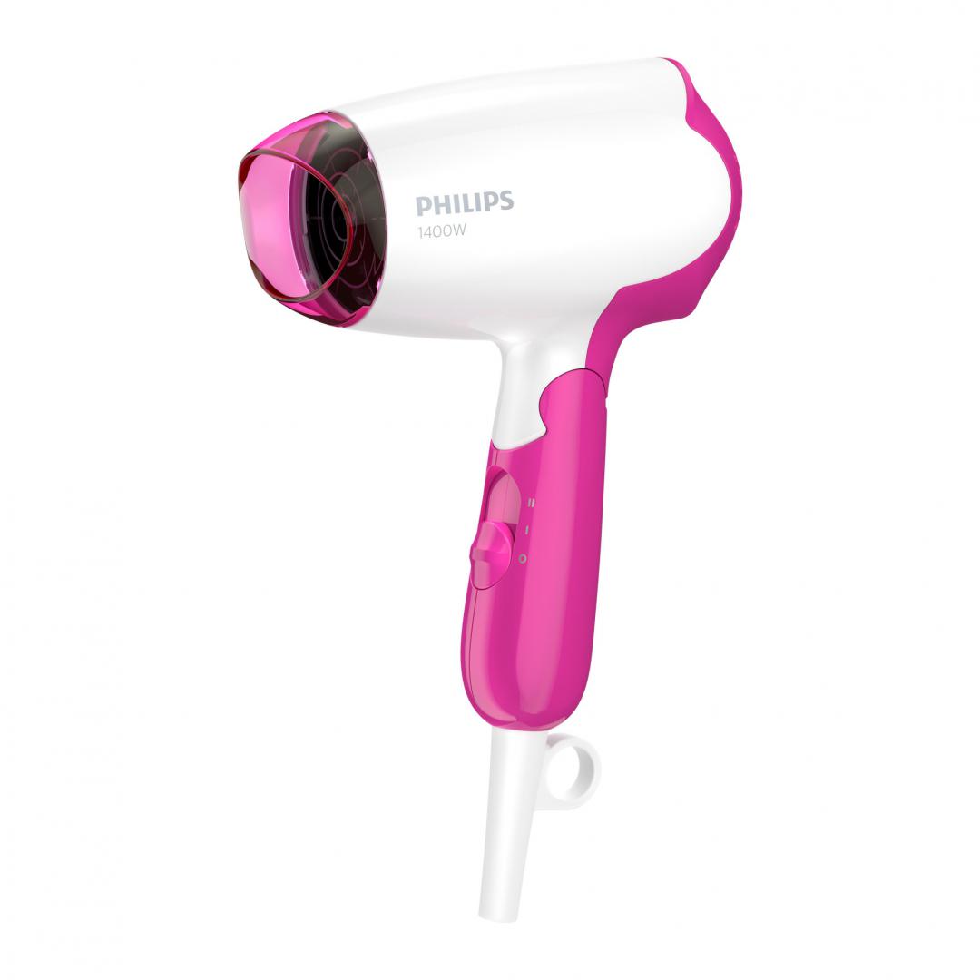 Philips SalonDry Compact BHD003/00 Uscator de par, 1400 W, pliabil, alb/roz