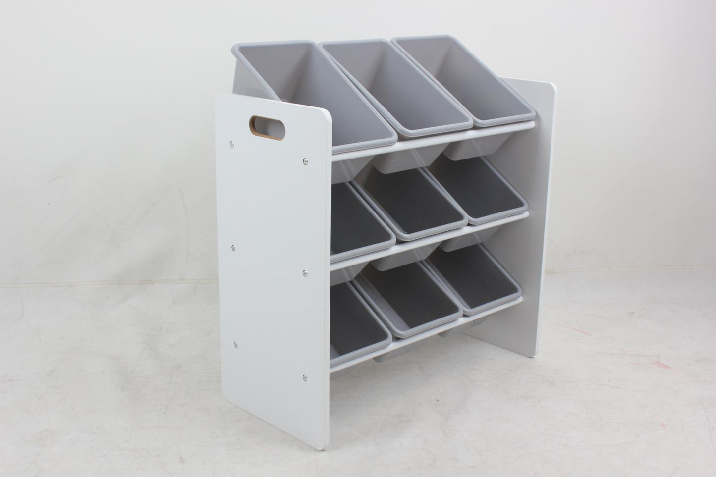 Raft depozitare cu 9 cosuri colorate gri, U-Grow