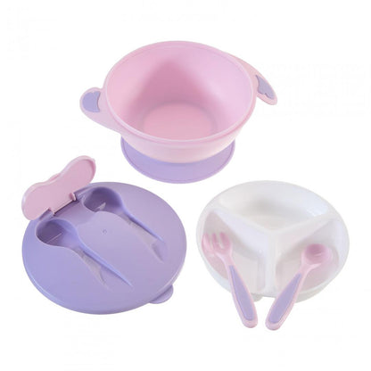 Bol Compartimentat Cu Ventuza Antialunecare Si Capac Cu Lingurita Si Furculita, U-Grow