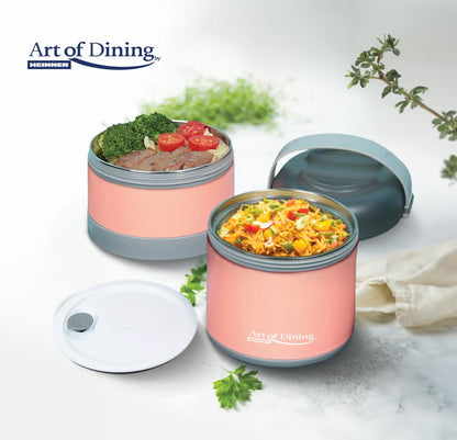 Caserola termica cu perete dublu Art of dining by Heinner Loca, inox, 920 ml, roz