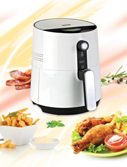 Friteuza cu aer cald Heinner AirFryer HAF-1300WH, gatire fara ulei, 1300 W, capacitate vas 3.6l, capacitate cos 2.6L , termostat reglabil 0-200˚C, timer 30 min, alb