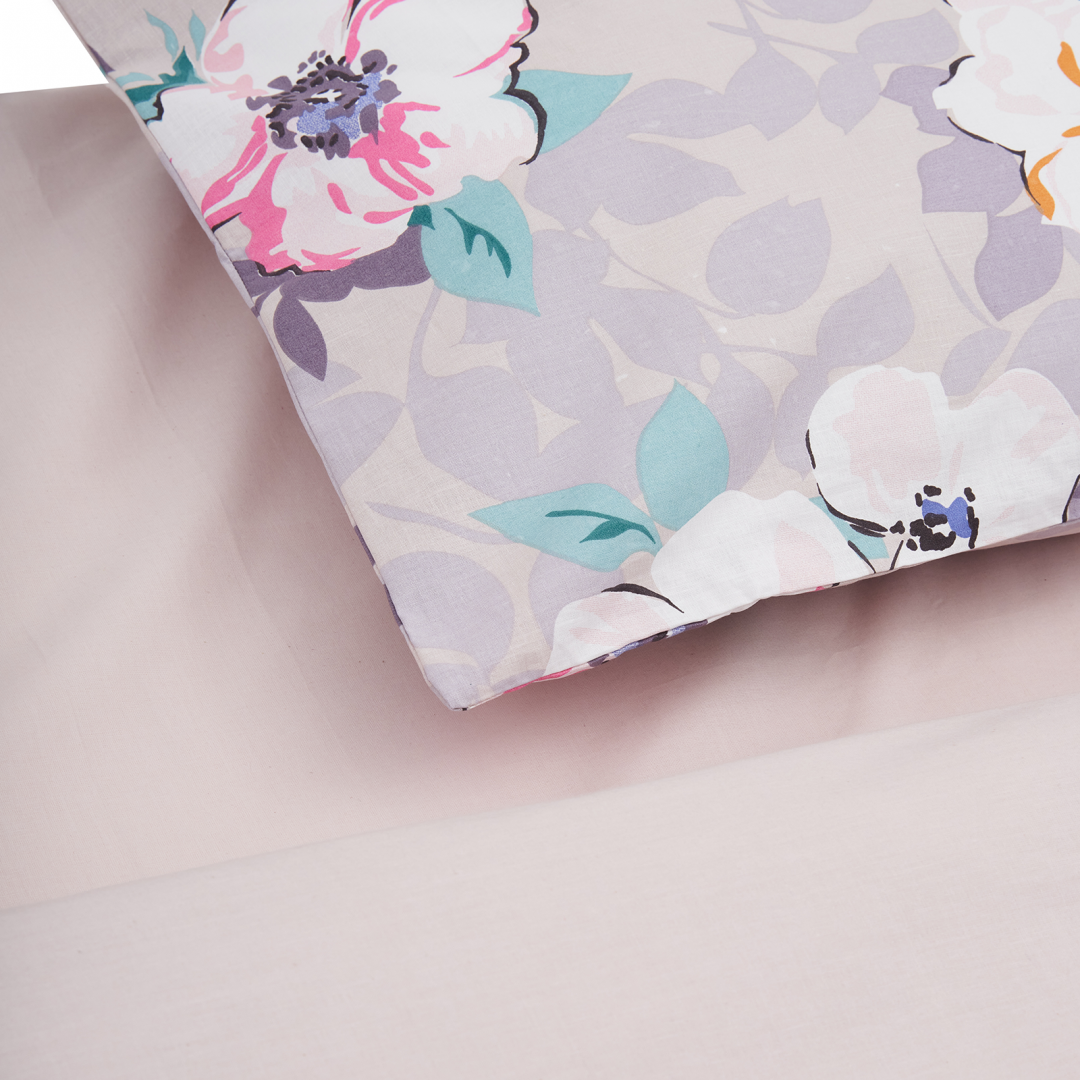 Lenjerie pentru 2 persoane Leaves Heinner Home, 100% bumbac,132TC, king size, 4 piese