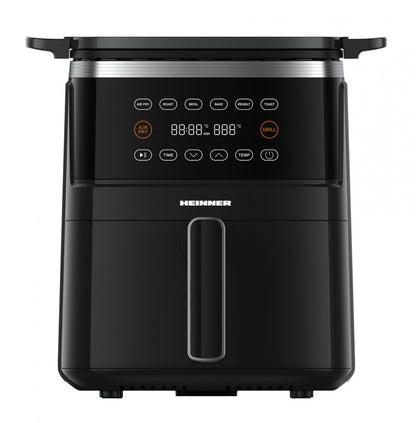 Friteuza cu aer cald Heinner Fry&Grill HAFG-B5BK2600, 2600W, capacitate 5L, 6 programe presetate, panou de comanda electronic, timp maxim de preparare: 60 min, Negru