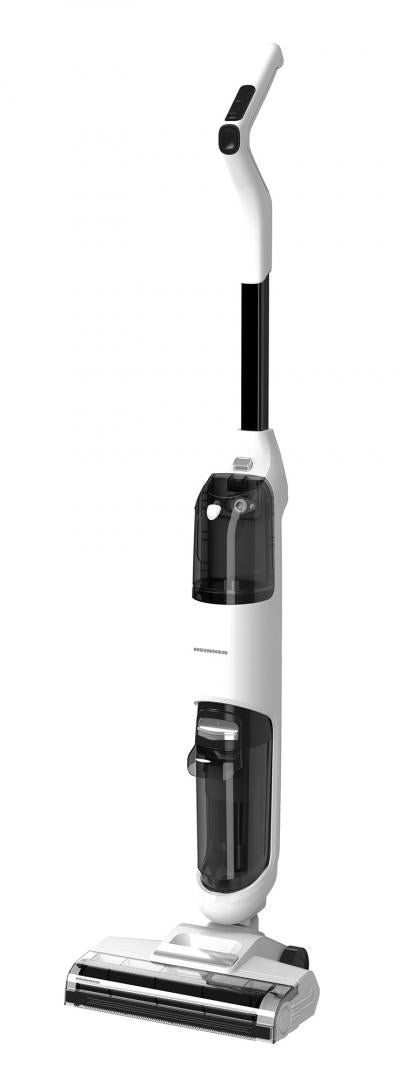 Aspirator vertical cu functie mop HEINNER ONE4FLOOR HSVC-M18WH3in1, aspirare, spalare, mop, sistem autocuratare, putere: 180w si 2 viteze, comenzi on/off, autonomie: 35min aspirare/21 min mop, 2 recipiente apa (curata/colectare): 600/400ml, alb
