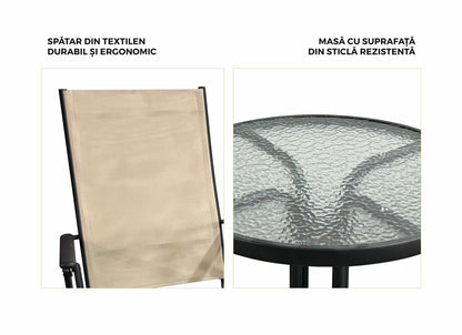 Set mobilier gradină, Heinner, 2 scaune, masă, 140x80 cm, multicolor