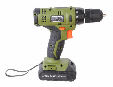 Masina de gaurit si insurubat (bormasina) pe acumulator Heinner AMGA008, 14.4 V, 650 RPM, 26 Nm, 21+1 trepte torsiune, 10 mm mandrina rapida, acumulator, incarcator