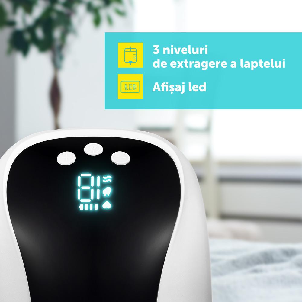 Pompa De San Electrica Si Portabila,10 Niveluri De Extragere, 5 Niveluri De Masaj, Display Led, Functie De Memorie, Capacitate 180Ml, U-Grow