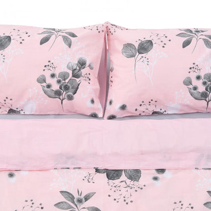 Set lenjerie dubla de pat Heinner, 200 x 220 cm, bumbac, 132 TC, 4 piese, model Amelia