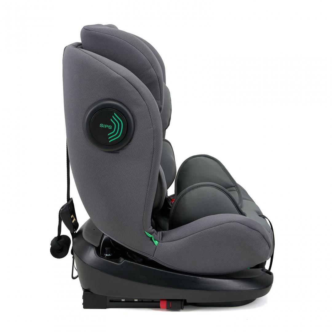 Scaun auto U-Grow Secure+ 40-150 cm , 360 grade , 4 pozitii de ajustare pe spate , 10 pozitii de ajustare a tetierei pe inaltime, gri, U-Grow