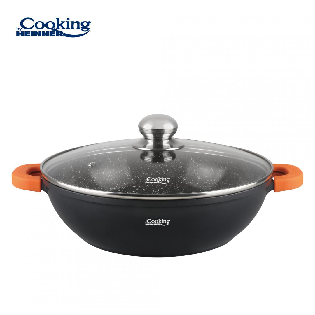 Cratita Cooking by Heinner Dark Line cu capac, aluminiu turnat, 28x8cm, 4.1L