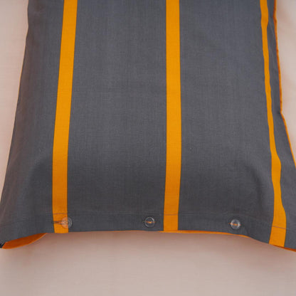 Set De Pat Single Bumbac Grey/Orange