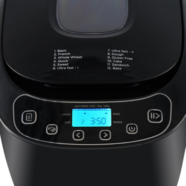 Masina de paine FRAM FBM-900BK, 550W, capacitate 700-1000g, 12 programe, functie mentinere la cald 30 min, Negru