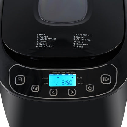 Masina de paine FRAM FBM-900BK, 550W, capacitate 700-1000g, 12 programe, functie mentinere la cald 30 min, Negru