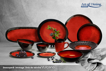 Set 4X Farfurie Intinsa Ceramica 28 Cm, Vulcano, Art Of Dining By Heinner