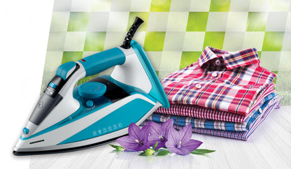 Fier de calcat Heinner EmeraldSteam HSI-2400LGR, 2000-2400W, talpa cu invelis ceramic, oprire automata, anti-picurare, anti-calcar, verde