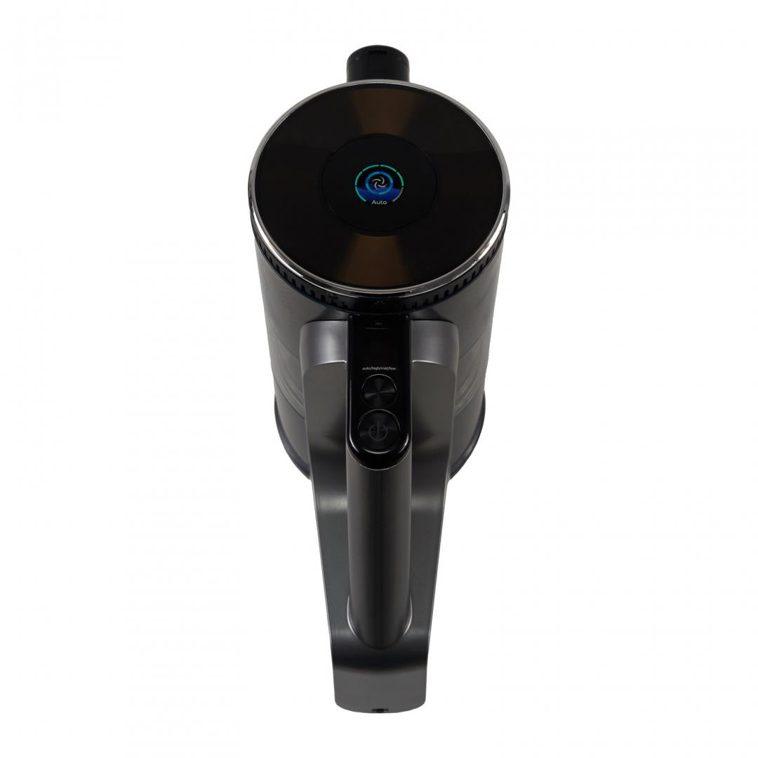 Aspirator vertical HEINNER VERTICLEAN PRO HSVC-MBD25.9S, filtrare ciclonica, acumulator li: 25.9v, putere: 450w si 3 viteze, autonomie max 20 min, display led, capacitate 0.7l, filtru hepa, silver