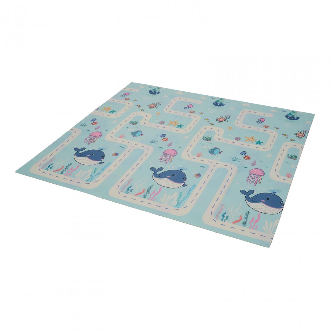 Covor de joaca pentru copii U-Grow, din spuma, pliabil, 2 fete, impermeabil, izolant, 180 x 200 x 1 cm