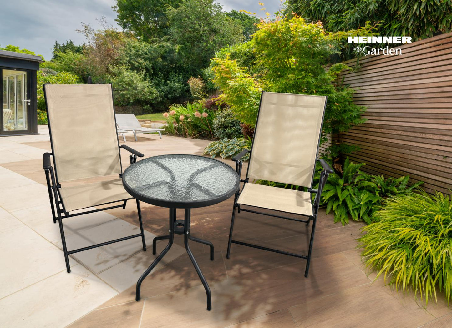 Set mobilier gradină, Heinner, 2 scaune, masă, 140x80 cm, multicolor