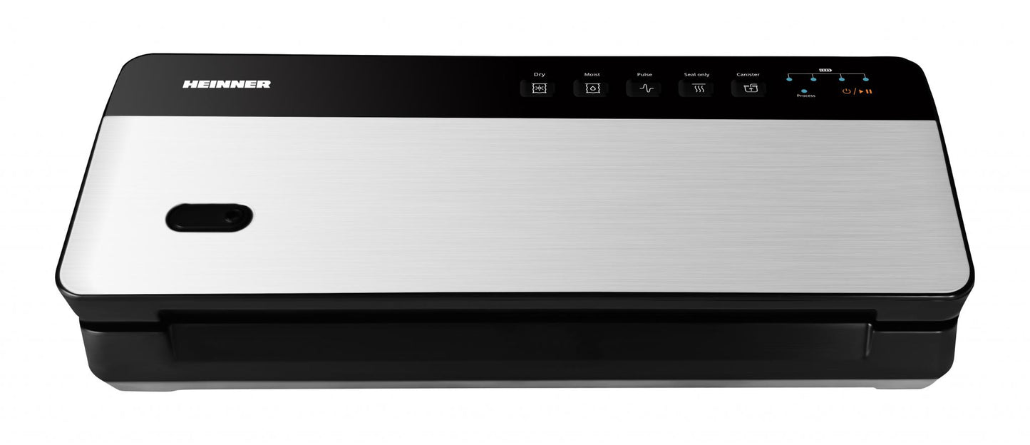 Aparat de vidat si sigilat reincarcabil Heinner HAV-CRD80SS , vidare uscata si umeda, functie sigilare, acumulator LI 11.1V, 2000 MAH, incarcare tip USB, Putere : 80W, negru