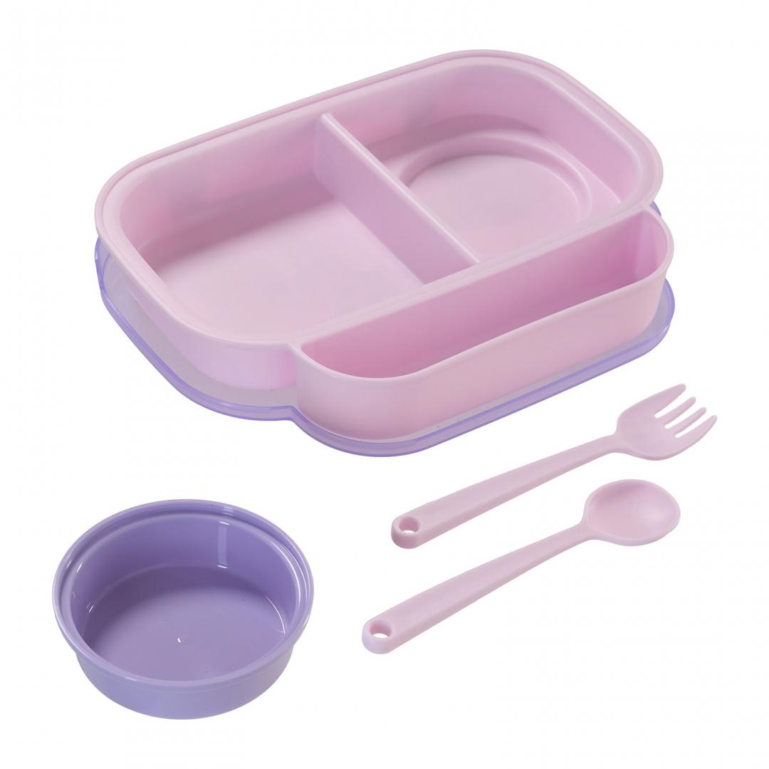 Farfurie Compartimentata Cu Capac Si Lingurita Si Furculita, U-Grow