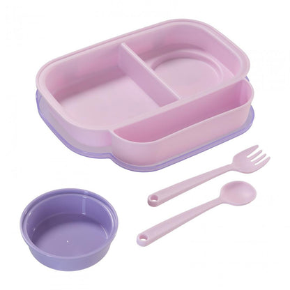 Farfurie Compartimentata Cu Capac Si Lingurita Si Furculita, U-Grow
