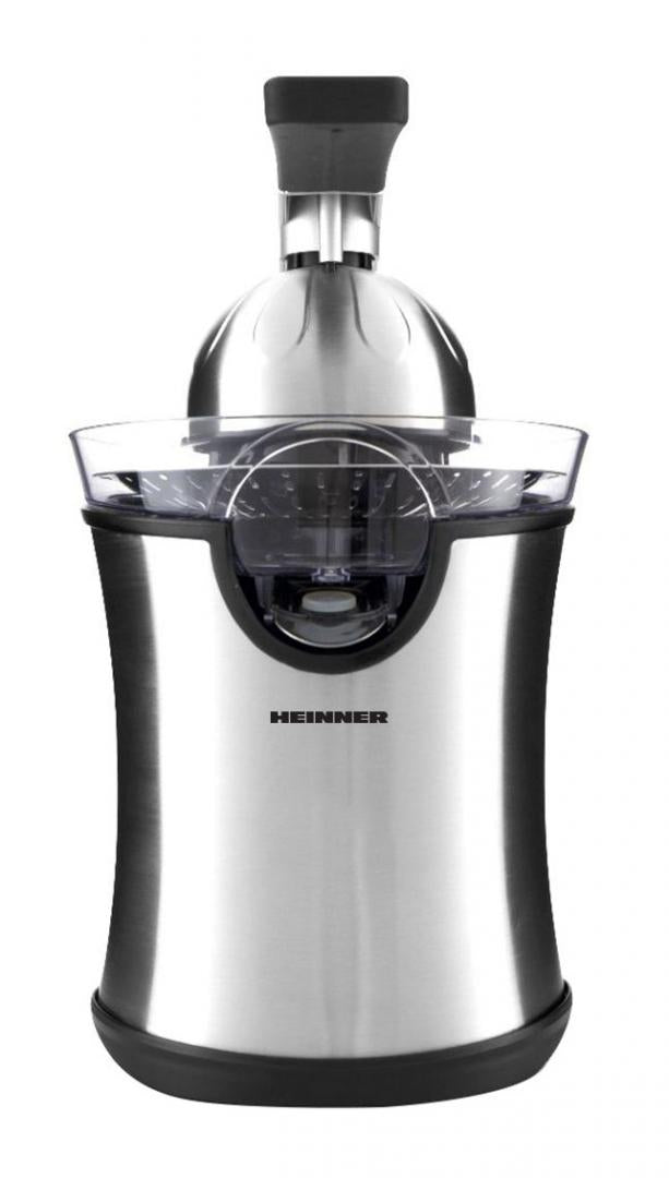 Storcator de citrice Heinner Aren HCP-160SS, 160W, 2 conuri, filtru inox, maner cu aluminiu turnat, picioruse antialunecare, inox