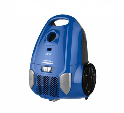 Aspirator cu sac Heinner HVC-MBL1400-V2, 700 W, sac textil, 3 L, putere variabila, HEPA 12, tub telescopic metalic, Albastru