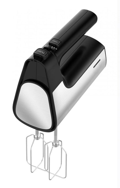 Mixer de mana Heinner HM-500BKSS , 500w, viteza variabila, Negru cu decoratiuni inox