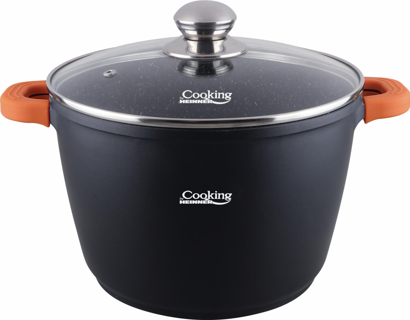 Oala 6.3L din aluminiu turnat si capac Dark Line, inductie, 24x16.5 cm