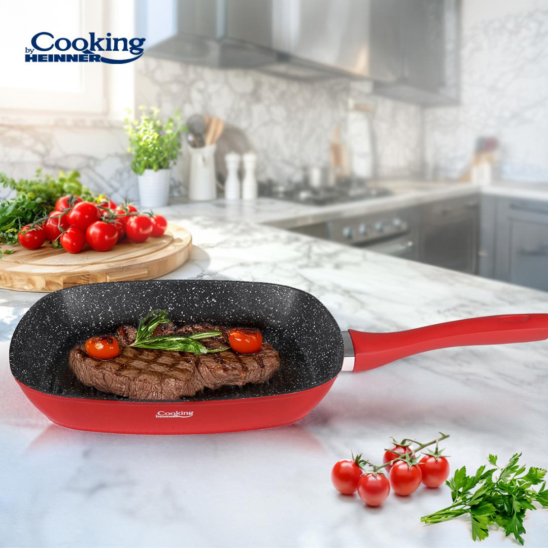 Tigaie grill Cooking by Heinner Red Stone, 28 x 4 cm