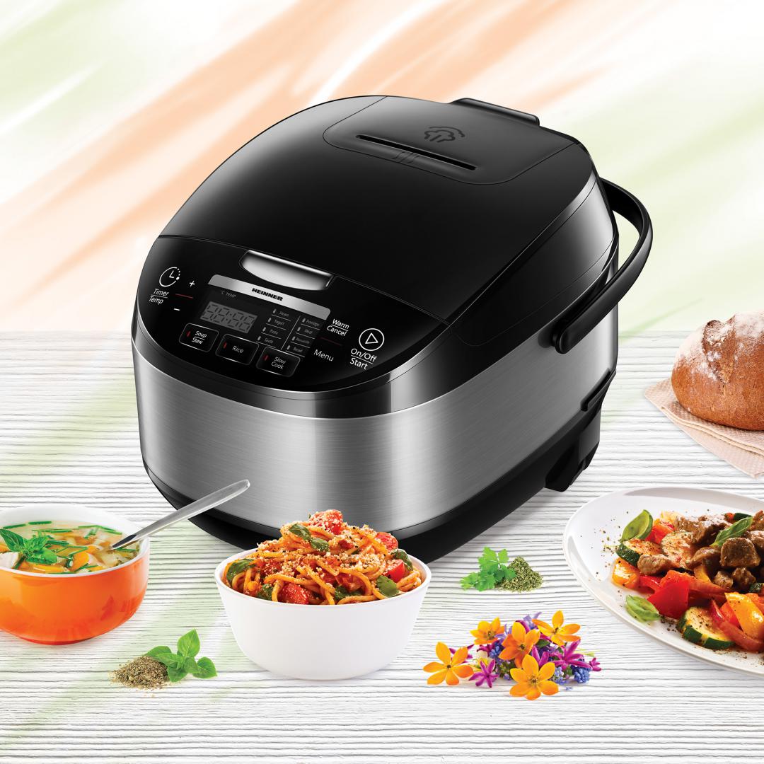 Multicooker Heinner HMCK-5BK, 5L, 770W, 11 programe, Timer, Control Touch (Negru)