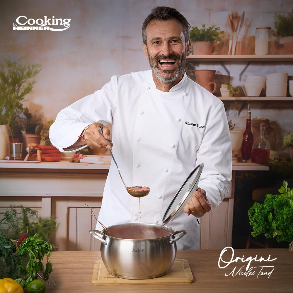 Oala cu capac sticla Cooking by Heinner - Origini Chef Nicolai Tand, inox,24 x 13.5 cm, 6 L