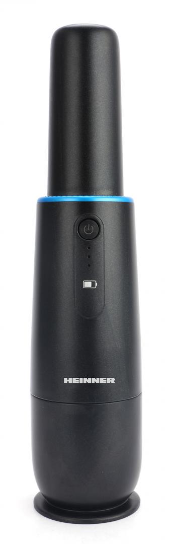 Aspirator de mana Heinner Blackstone HHVC-D7.2BK, 70 w, acumulator li 7.2v, putere absorbtie 5 kpa, indicator led, capacitate recipient praf 50 ml, autonomie 12 min, durata incarcare 3 ore, adaptor USB, accesorii perie 2 in 1, negru