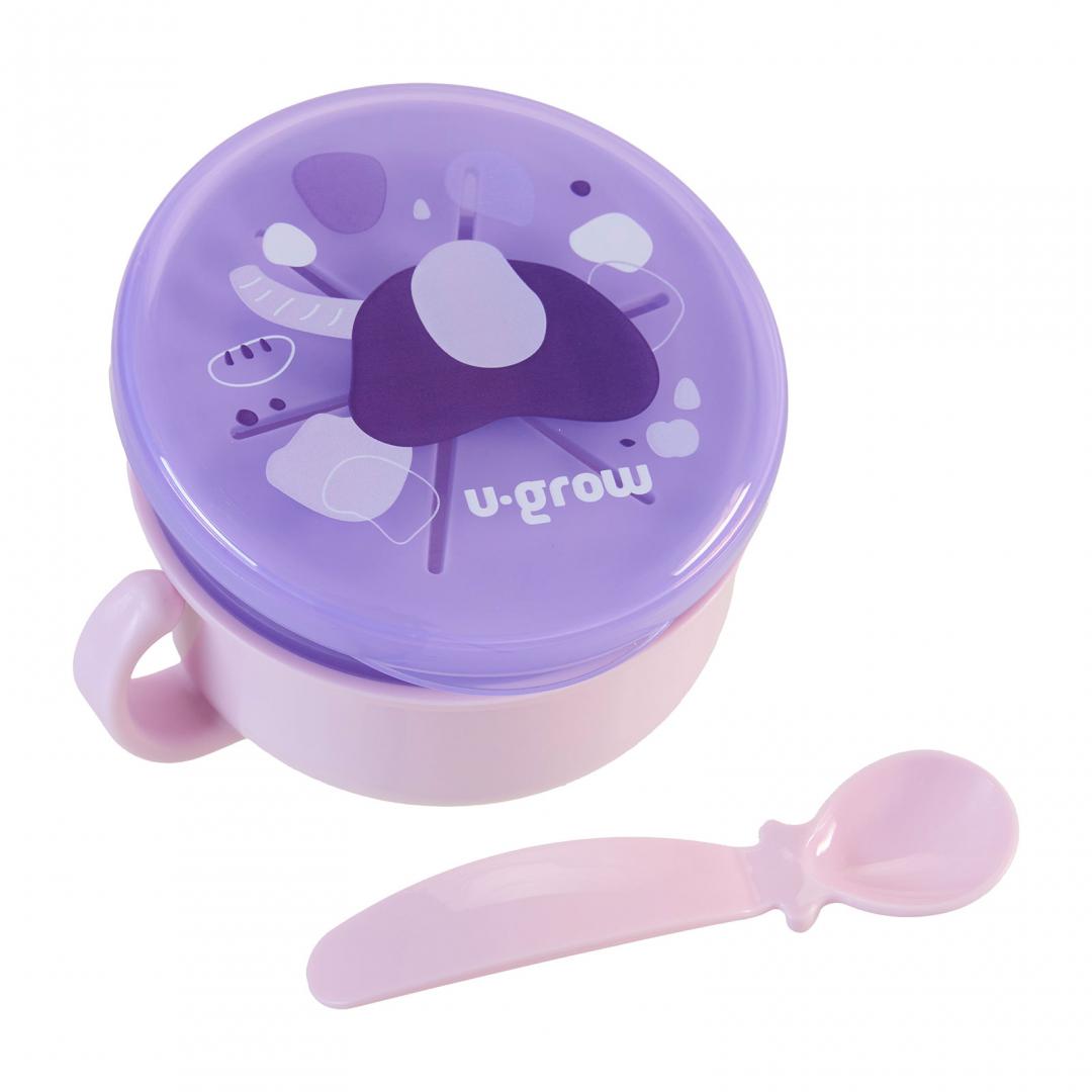 Bol 2 In 1 Pentru Snackuri Cu Lingurita, U-Grow