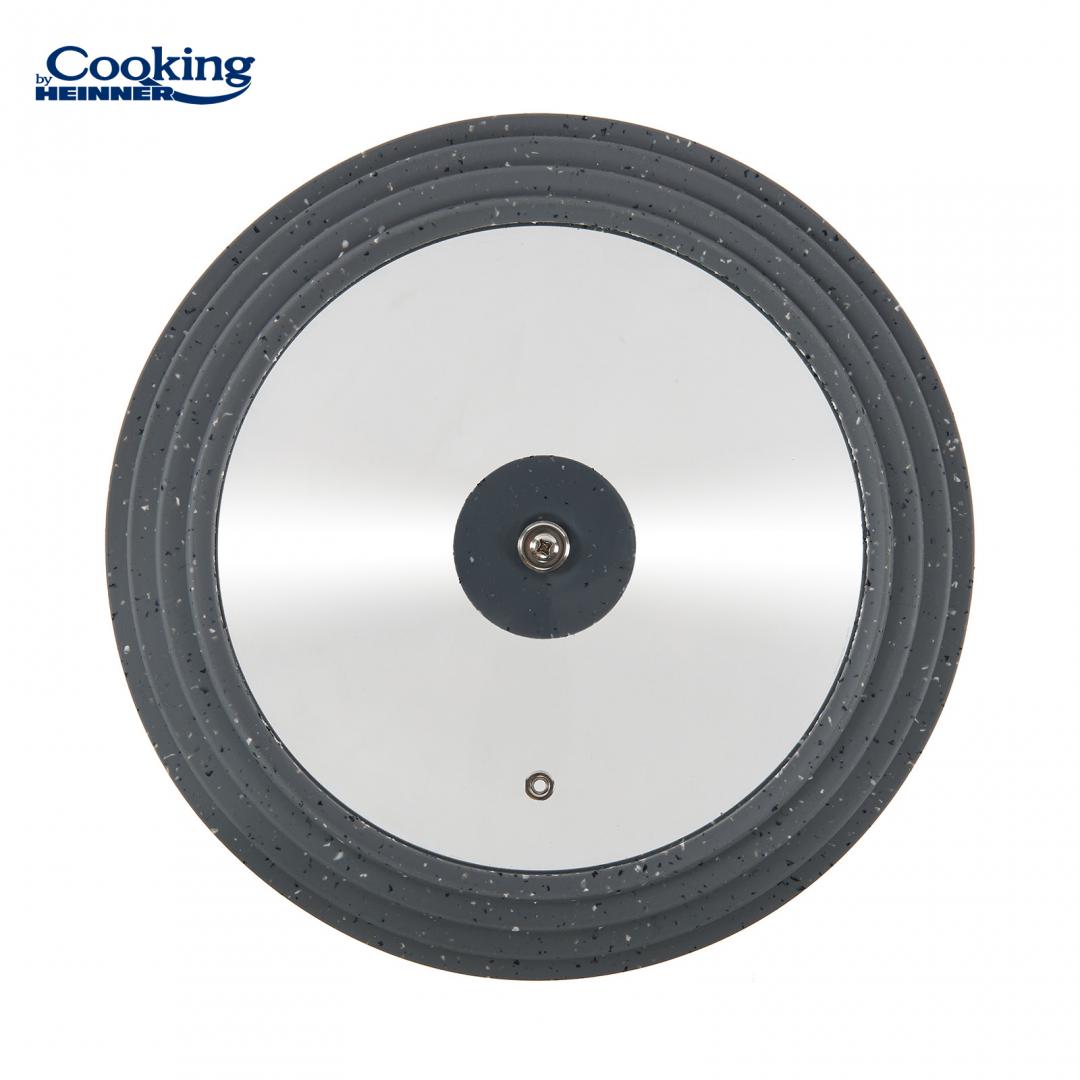 Capac Sticla Cu Margine Din Silicon Ajustabila Pe 3 Dimensiuni 28/30/32 Cm, Cooking By Heinner
