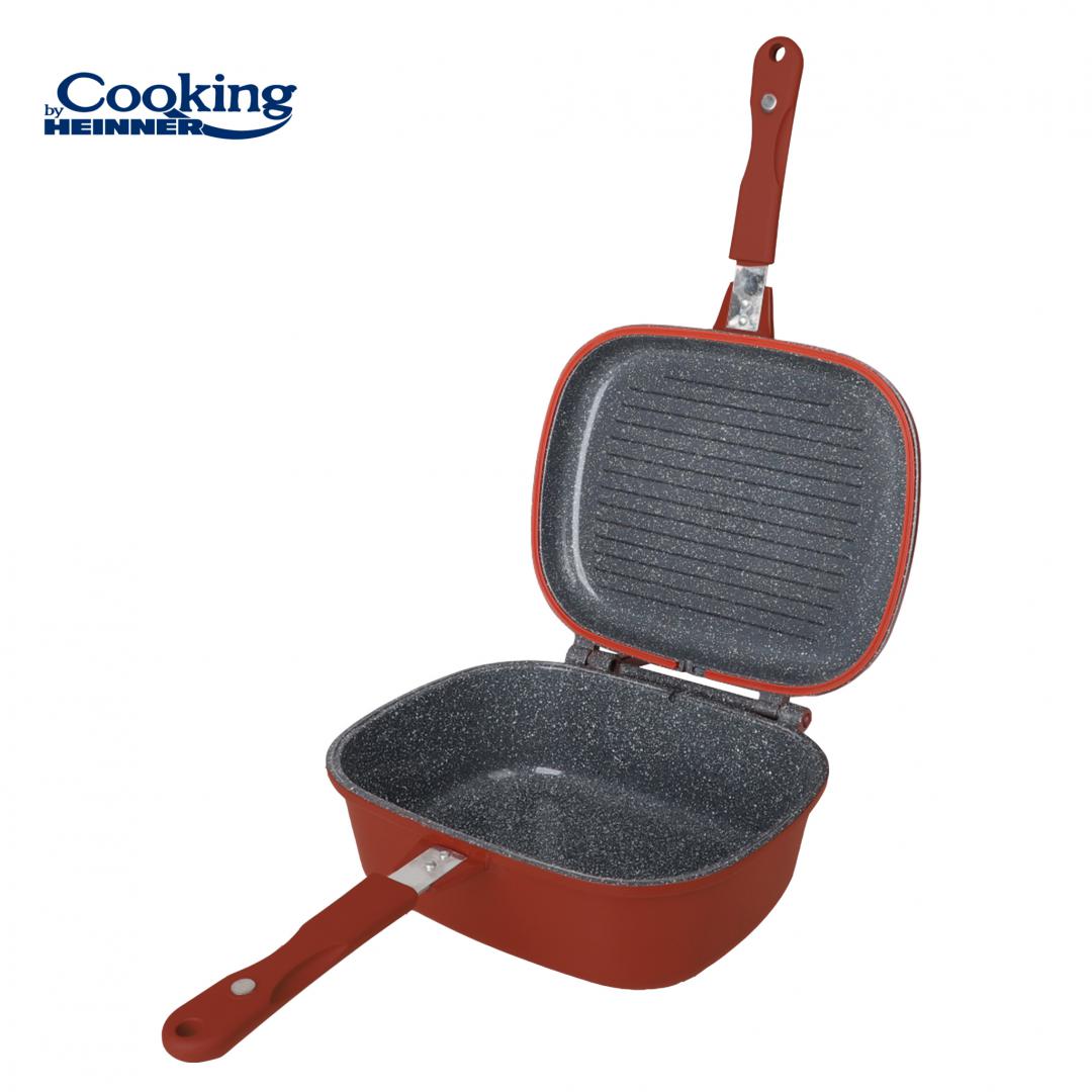 Tigaie dubla Cooking by Heinner Calabria, aluminiu turnat, 30x24x12cm