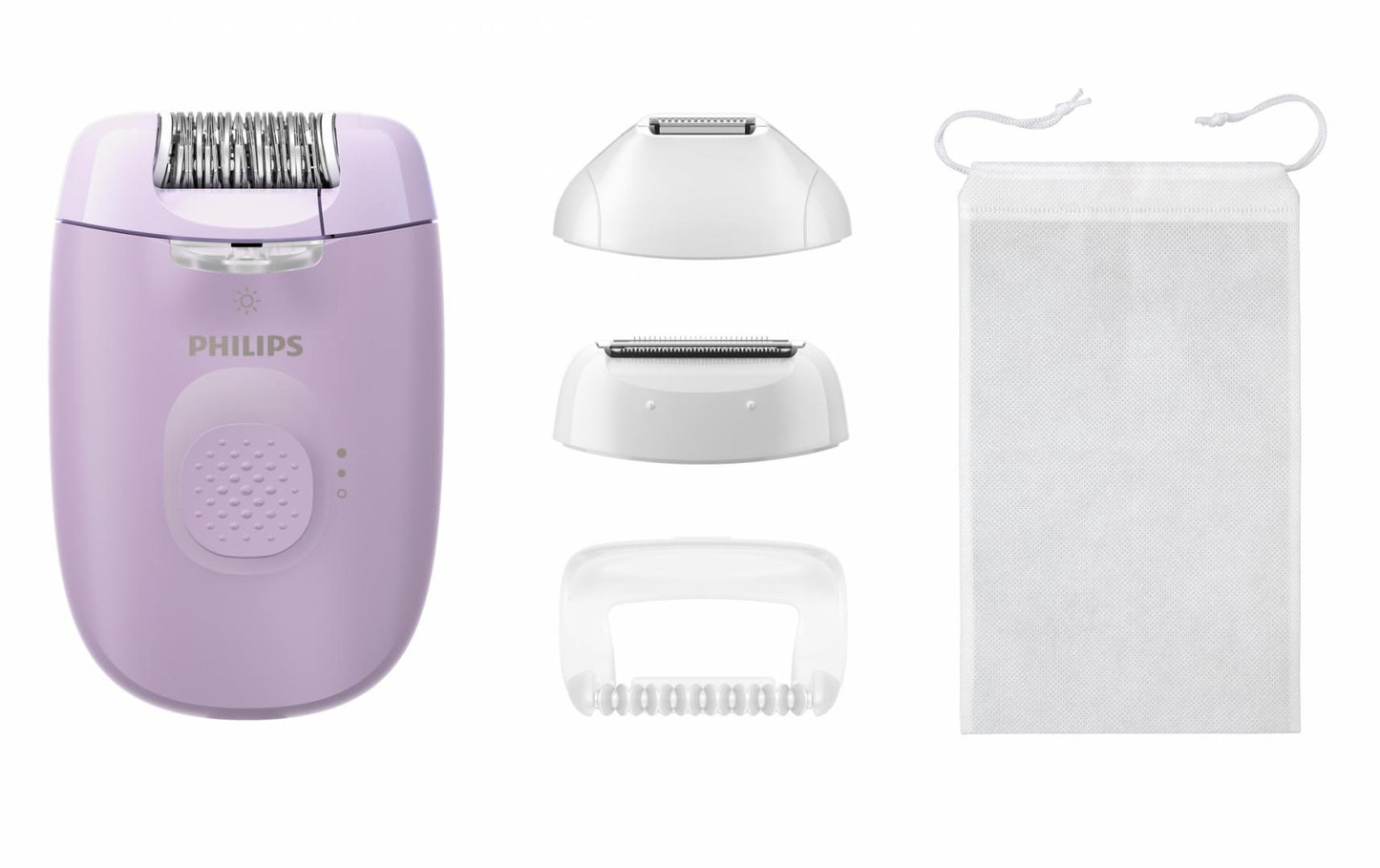 Epilator Philips Seria 4000 BRE257/00, 2 setari de viteza, cap de epilare lavabil, 4 accesorii pentru corp si zona inghinala, lunina LED, Lila
