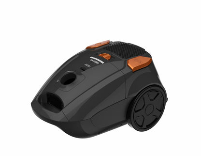 Aspirator cu sac Heinner HVC-MGRY1400-V2, 700 W, sac textil, 3 L, putere variabila, HEPA 12, tub telescopic metalic, Negru