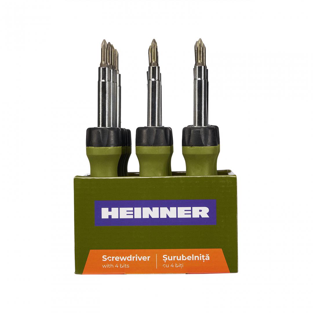 Surubelnita cu 4 biti de 75mm Heinner, Verde
