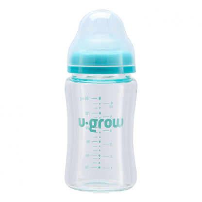 Biberon de sticla 180 ml+2 tetine, U-Grow