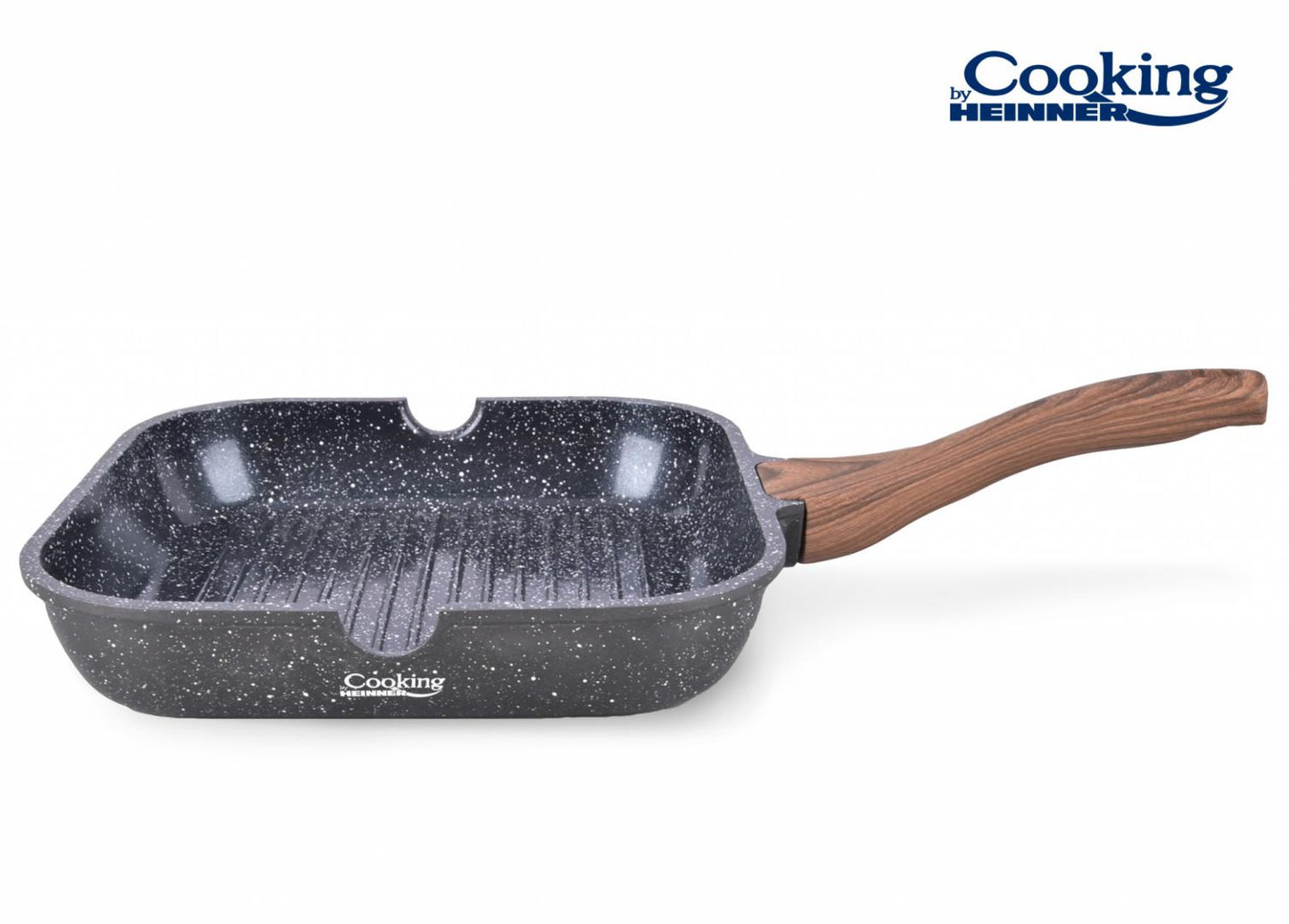 Set pentru gatit cu 6 piese Cooking by Heinner, aluminiu turnat, interior ceramic cu aspect marmorat, capace din sticla