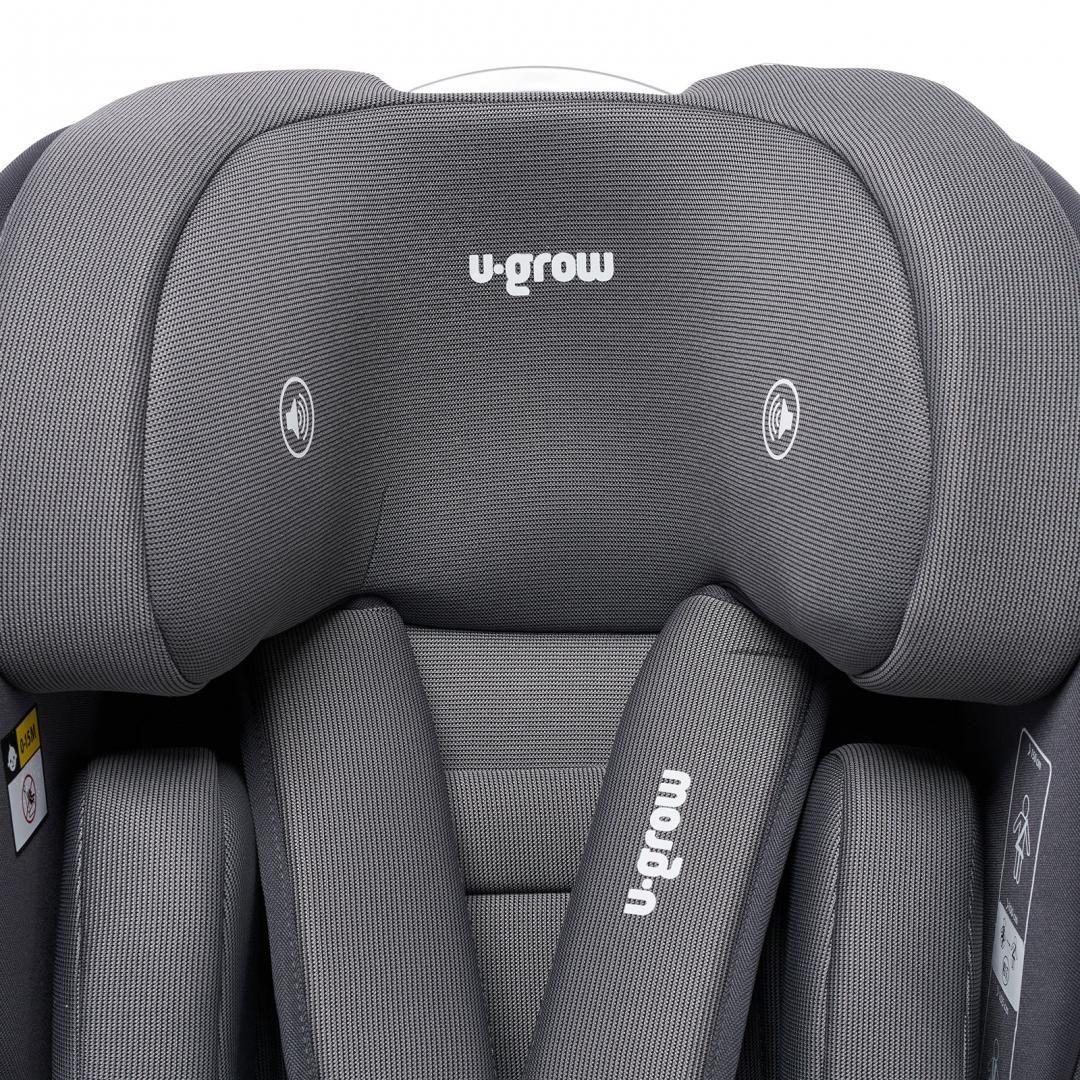 Scaun Auto I-Size U-Grow Goldfix Plus, Isofix, 76-150 Cm (9-36 Kg), Boxa Bluetooth,