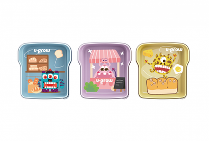 Set 3 caserole multicolore U-Grow, 3 x 300ml