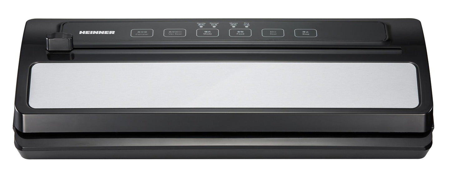 Aparat de vidat si sigilat Heinner FreshLock 110SS HAV-E110SS, vidare umeda /uscata, vidare caserole, panou de comanda tactil, furtun pentru vidarea caserolelor, cutter incorporat, compatibil cu pungi cu latimea de 30cm, capacitate vidare: 10L/min, 110W