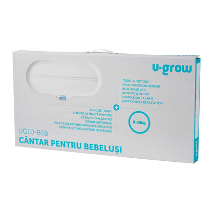 Cantar Corporal 2 In 1 Pentru Bebelusi Si Copii U-Grow, Functie Bluetooth, Capacitate 30 Kg, Display Lcd,