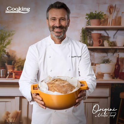 Oala 2.4L cu capac Cooking by Heinner - Origini Chef Nicolai Tand, aluminiu turnat, invelis ceramic, 20 x 10 cm