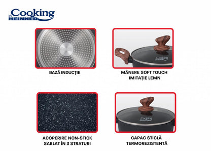 Set Gatit 5 Piese Aluminiu Forjat, Malta, Cooking By Heinner