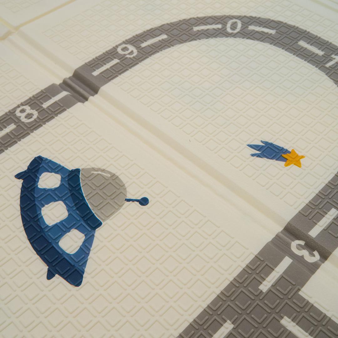 Covor de joaca pentru copii U-Grow, din spuma, pliabil, 2 fete, impermeabil, izolant, 120 x 180 x 1 cm, circuit