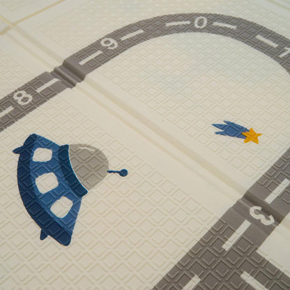 Covor de joaca pentru copii U-Grow, din spuma, pliabil, 2 fete, impermeabil, izolant, 120 x 180 x 1 cm, circuit